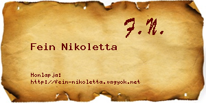 Fein Nikoletta névjegykártya