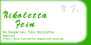 nikoletta fein business card